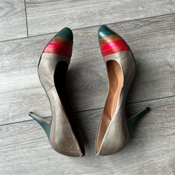 Vintage Faith Multicolour Retro  Fashion Leather Pumps Made in Spain - Picture 12 of 14